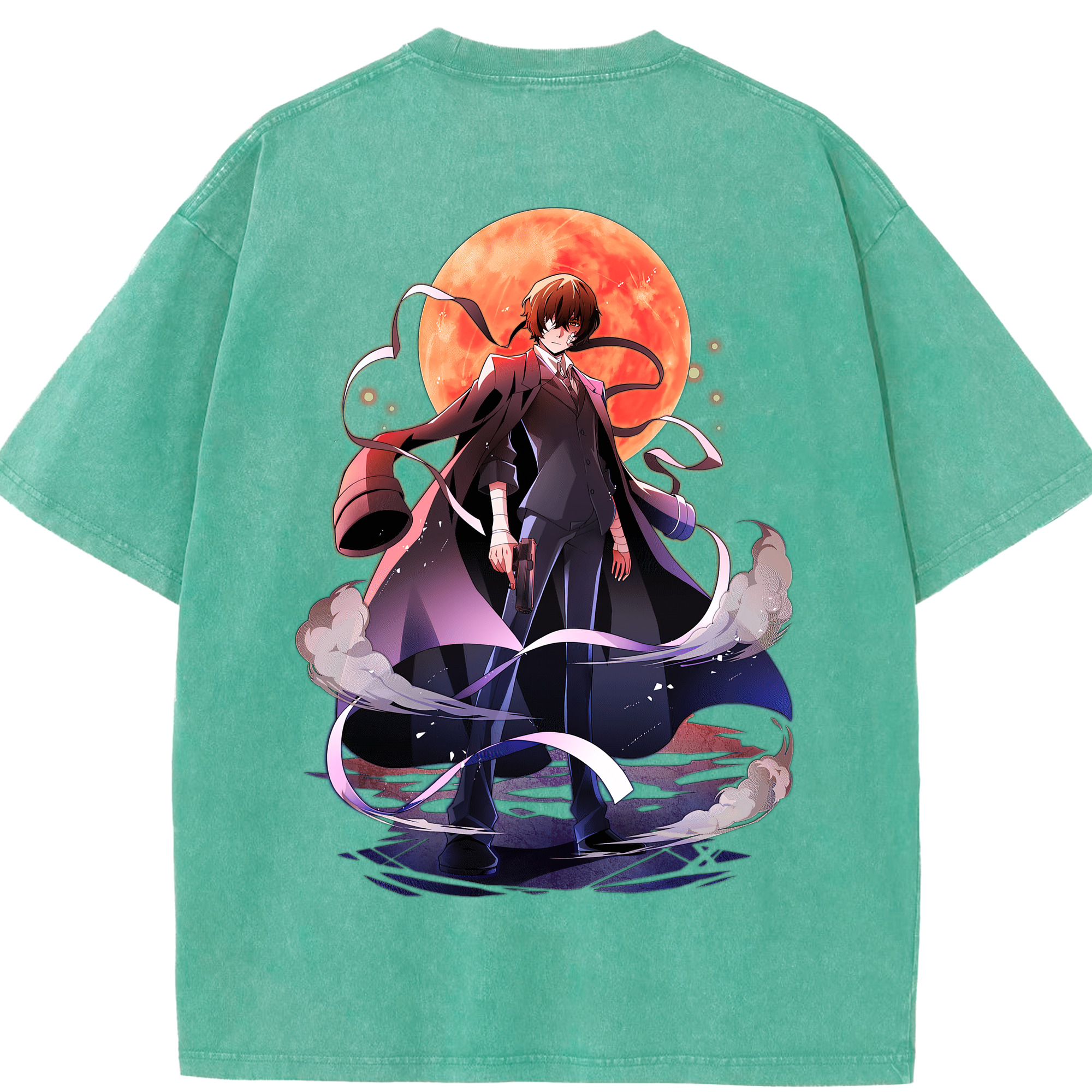 （画像用） 文豪ストレイドッグス Bungo Stray Dogs 綿100% ヴィンテージ風 半袖Tシャツ（背面プリント）